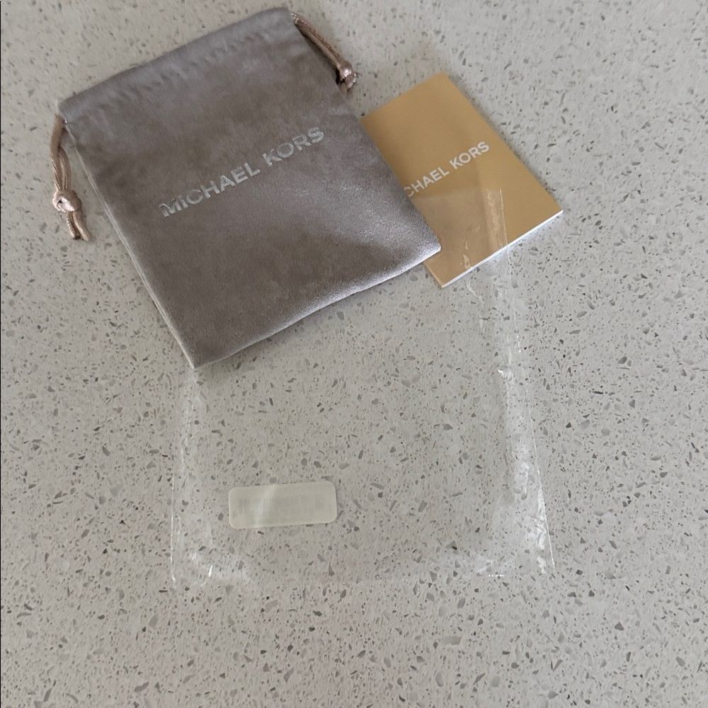 NWOT Michael Kors Brown Velvet Pouch Jewelry Bag